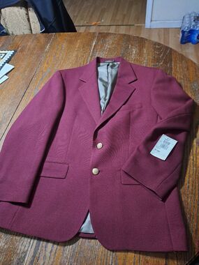 New 39S Regent Burgandy Single Breast Notch Lapel Suit Sports Coat Blazer NWT
